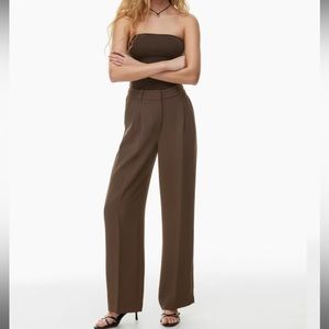 Aritzia Wilfred Effortless Pant - Size 4 Rich Mocha Brown